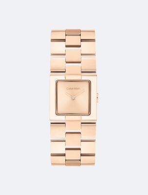 Grid Link Bracelet Watch, Rose Gold