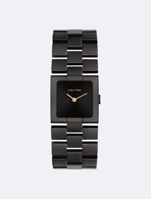 Grid Link Bracelet Watch, Black