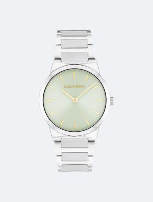 Minimalist Integrated Link Bracelet 32mm Watch, Green