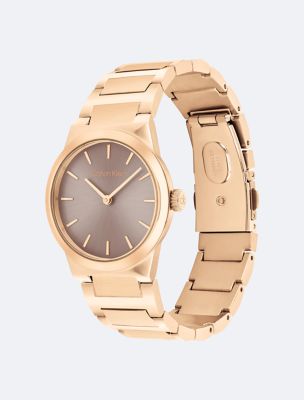 Женские часы Calvin Klein Minimalist Integrated Link Bracelet 32mm Watch, цвет: Розовато-лиловый — фото 2