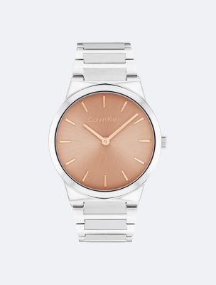 Minimalist Integrated Link Bracelet 32mm Watch, Blush