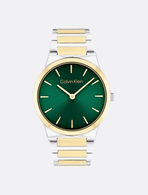 Minimalist Integrated Link Bracelet 32mm Watch, Green