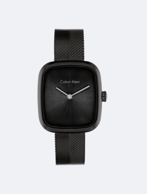 Curved Mesh Watch, Black