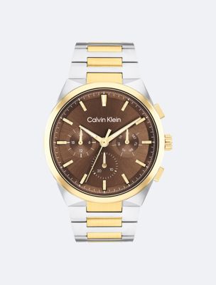 Multifunction H-Link Bracelet Watch, Brown / Multi