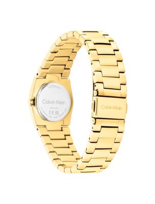 Женские часы Calvin Klein Emblem Dial Link Bracelet Watch, цвет: Золотой — фото 3