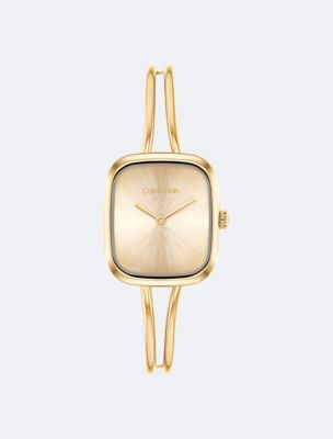 Brushed Dial Bangle Watch, Gold