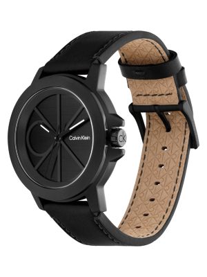Мужские часы Calvin Klein Emblem Dial Leather Strap Watch — фото 2