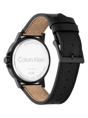 Мужские часы Calvin Klein Emblem Dial Leather Strap Watch — фото 3