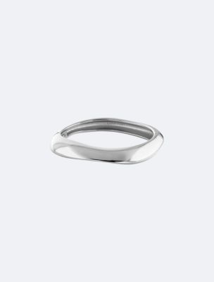 Sculptural Contour Bangle, Silver