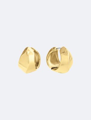 Sculptural Contour Earrings, Gold