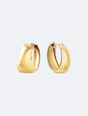 Smooth Metal Earrings, Gold