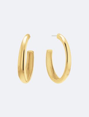 Smooth Metal Hoop Earrings, Gold