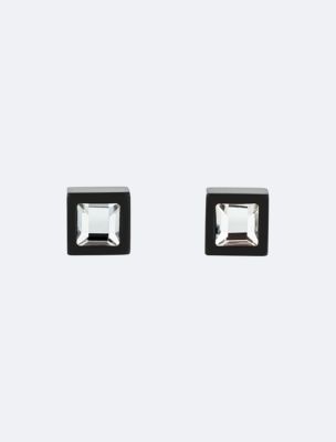 Refined Link Earrings, Black