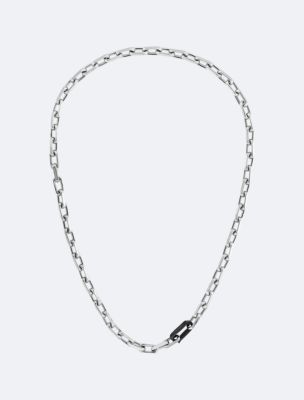 Sculpted Link Chain Necklace, Silver