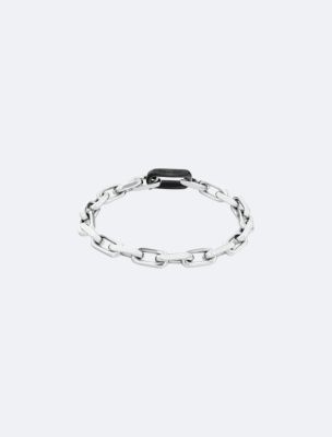 Sculpted Link Chain Bracelet, Silver