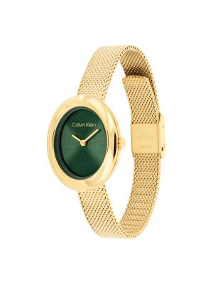 Женские часы Calvin Klein Contoured Bezel Oval Dial Watch, цвет: Зелёный — фото 2