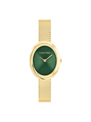 Contoured Bezel Oval Dial Watch, Green