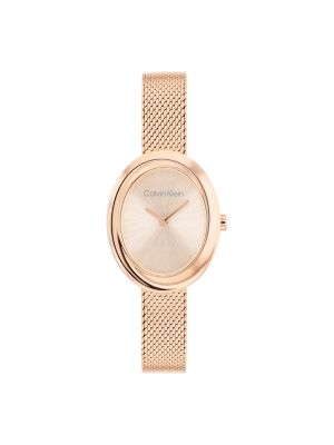 Contoured Bezel Oval Dial Watch, Gold