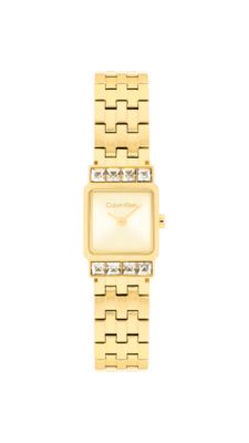 Square Dial Link Bracelet Watch, Gold