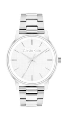 Textured Dial Link Bracelet Watch, White