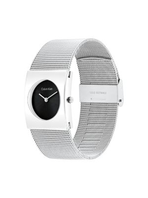 Женские часы Calvin Klein Geometric Dial Mesh Bracelet Watch, цвет: Чёрный — фото 2