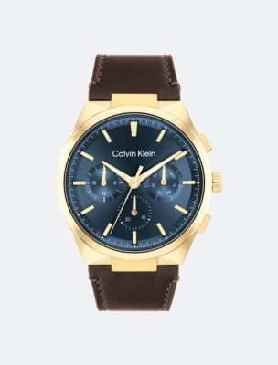 Multifunction Leather Bracelet Watch, Blue