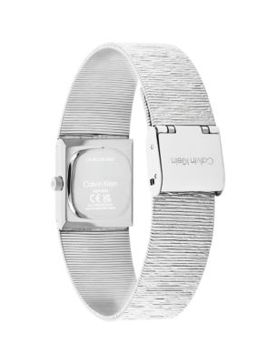 Женские часы Calvin Klein Textured Dial Mesh Bracelet Watch, цвет: Серебряный — фото 3