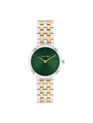 Refined Dial Link Bracelet Watch, Two Tone