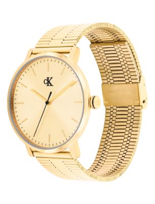 Мужские часы Calvin Klein Slim Case Link Bracelet Watch, цвет: Золотой — фото 2