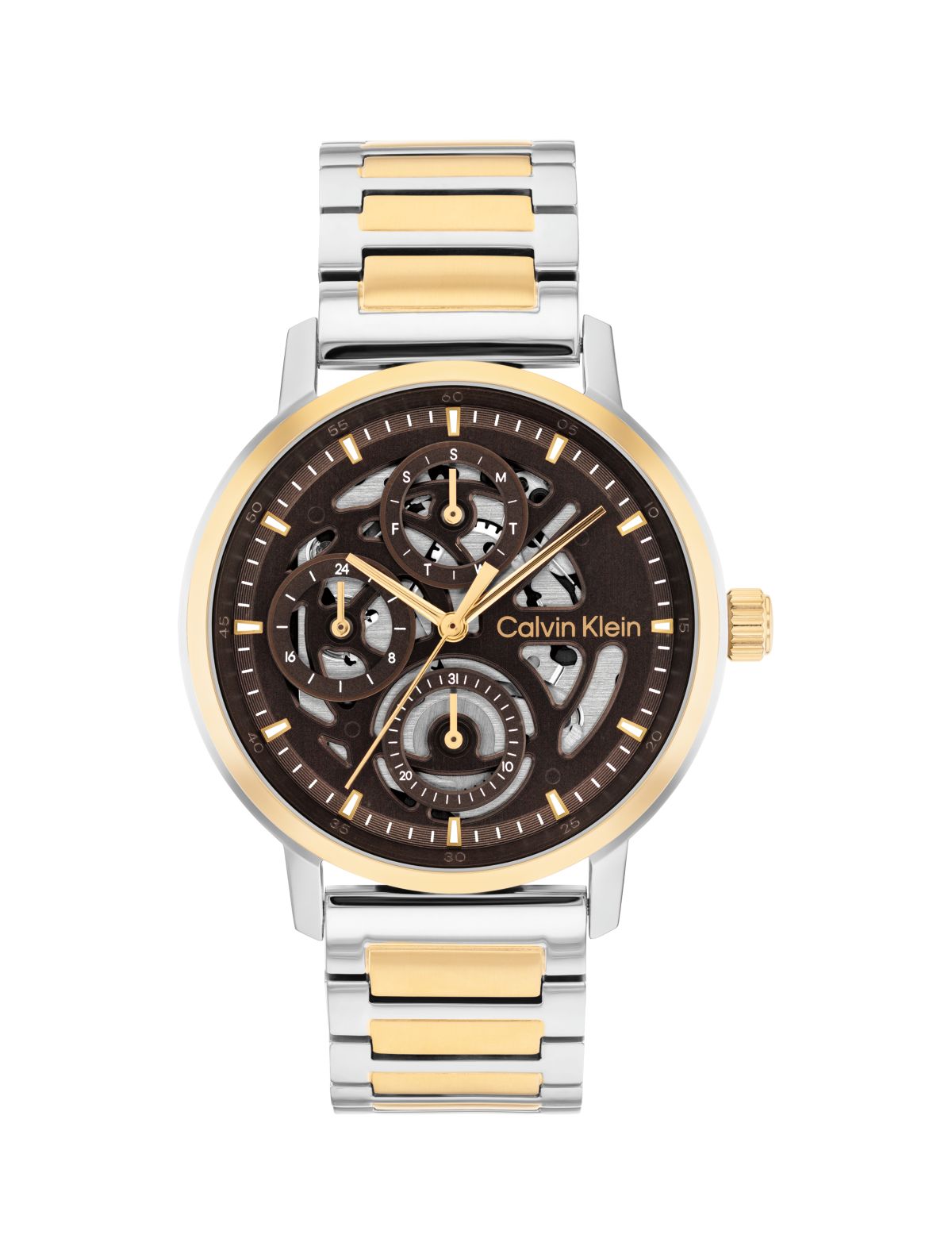 Multifunction Exposed Dial Link Bracelet Watch