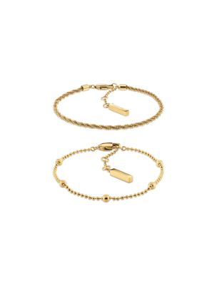 Layered Bracelet Set, Gold