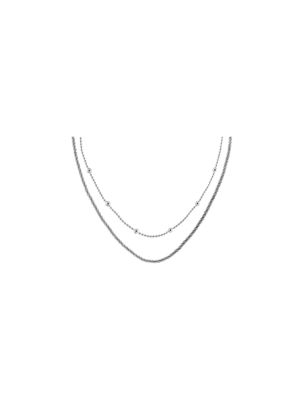 Layered Necklace Set, Silver