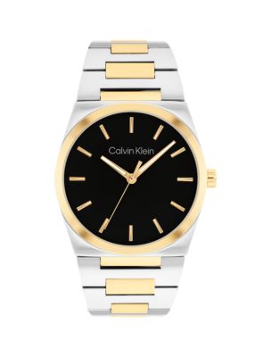 Textured Dial Integrated Bracelet Watch, Black