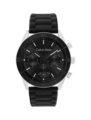 Chronograph Silicone Watch, Black