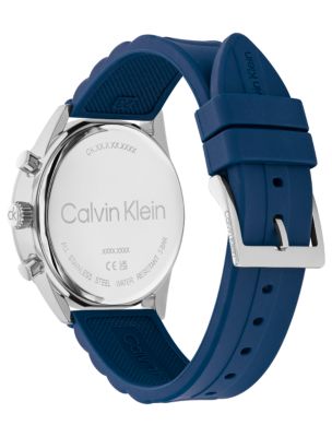 Мужские часы Calvin Klein Chronograph Silicone Watch, цвет: Серый — фото 3