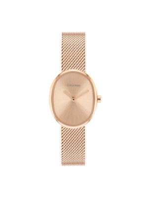 Round Mesh Bracelet Watch, Gold