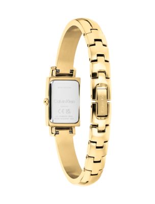 Женские часы Calvin Klein Geometric Case Rounded Bangle Watch, цвет: Белый — фото 3