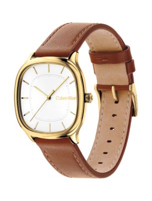 Мужские часы Calvin Klein Rounded Case Sunray Dial Watch, цвет: Белый — фото 2