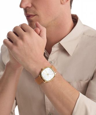 Мужские часы Calvin Klein Rounded Case Sunray Dial Watch, цвет: Белый — фото 4