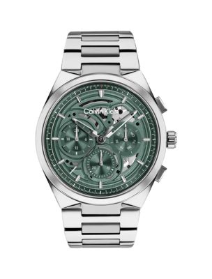 Skeleton Dial Chronograph Bracelet Watch, Teal