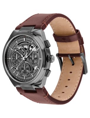 Мужские часы Calvin Klein Skeleton Dial Chronograph Watch, цвет: Серый — фото 2