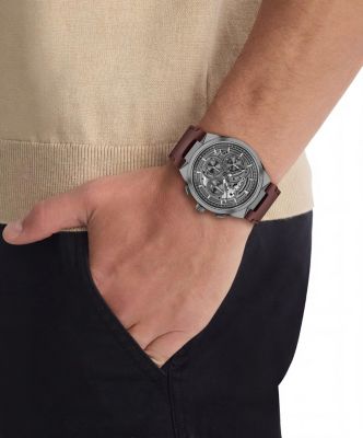 Мужские часы Calvin Klein Skeleton Dial Chronograph Watch, цвет: Серый — фото 4