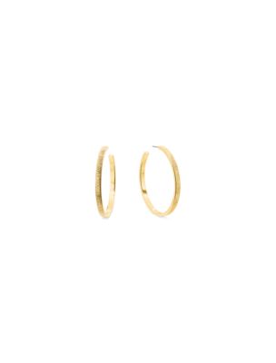 Textured Linear Hoop Earrings, Gold