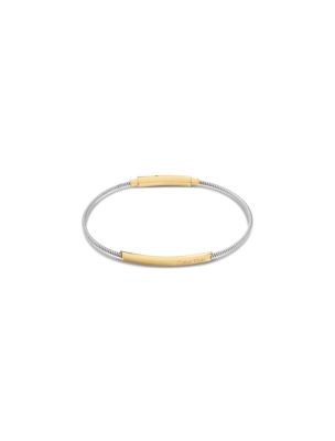 Bold Polished Chain Bracelet, Two Tone