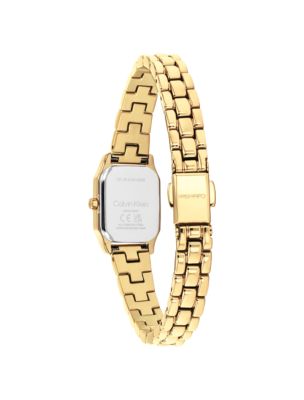 Женские часы Calvin Klein Square Monogram Bracelet Watch, цвет: Белый — фото 3