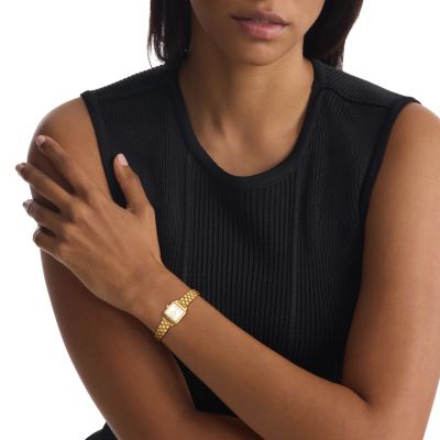 Женские часы Calvin Klein Square Monogram Bracelet Watch, цвет: Белый — фото 4