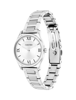 Женские часы Calvin Klein Roman Numeral H-Link Braclet, цвет: Белый — фото 2