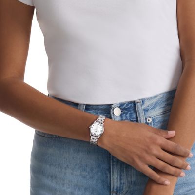 Женские часы Calvin Klein Roman Numeral H-Link Braclet, цвет: Белый — фото 4