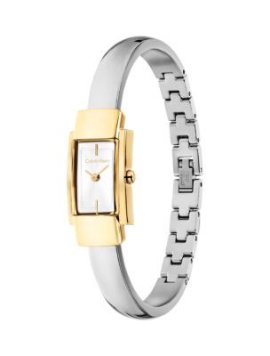 Женские часы Calvin Klein Geometric Case Rounded Bangle, цвет: Белый — фото 2