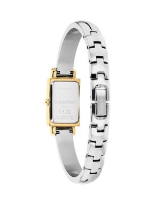 Женские часы Calvin Klein Geometric Case Rounded Bangle, цвет: Белый — фото 3